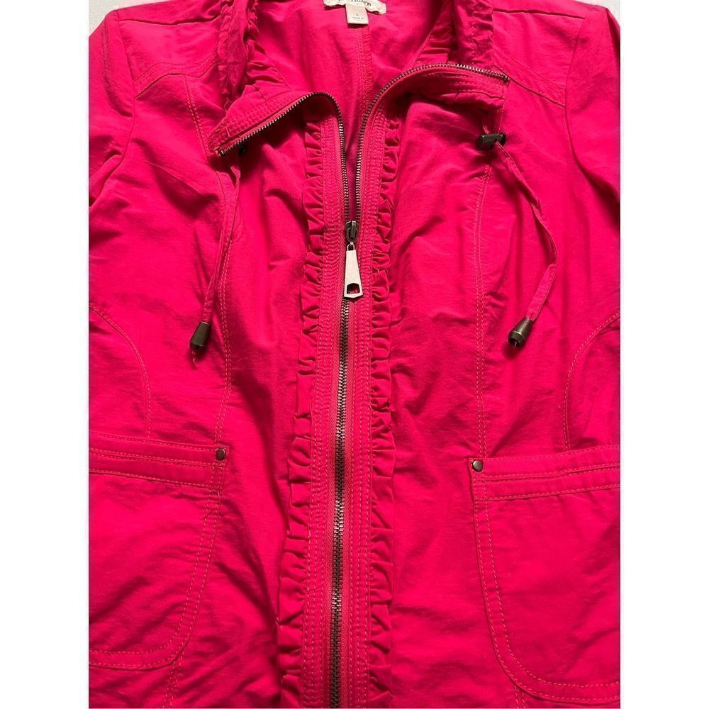 Dress barn jacket deep pink zip front sz large - Picture 4 of 5